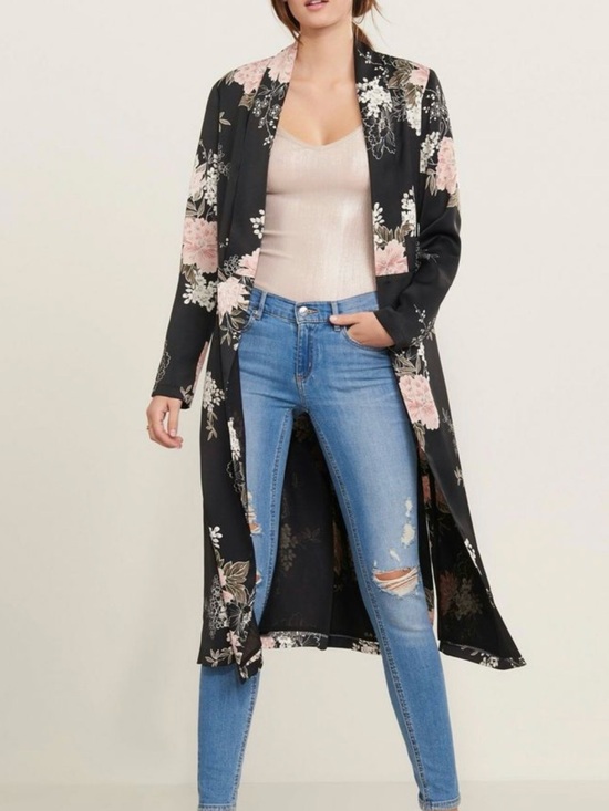 Guess Tops - G By Guess Jacie Floral Duster Coatigan Kimono Casusl Flowy Whimsy Goth Medium